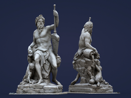 法国卢浮宫博物馆雕塑C4D模型 la seine louvre museum