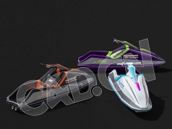 C4D水上摩托艇模型 Jetski 3d model