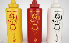 调味品瓶子C4D模型 Ketchup