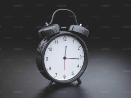 黑色闹钟C4D模型 Alarm clock