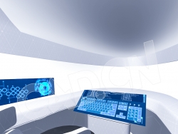 C4D智慧城市列车控制舱模型