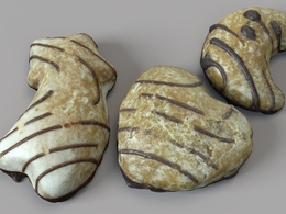 圣诞曲奇饼干 圣诞节点心 巧克力饼干C4D模型 Christmas Cookies