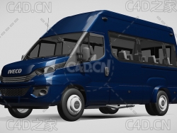 依维柯客车小巴商务车2017款C4D汽车模型下载