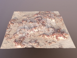 C4D岩石沙漠地形模型 Rocky Desert Terrain