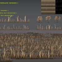 黄草3D模型：Free Grass Pack 3 Alt. Meshes