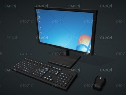 C4D电脑显示器键盘鼠标模型