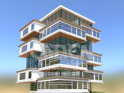 C4D多用途办公大楼建筑模型下载