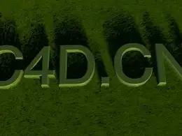 C4D毛发草地文字动画工程 草坪LOGO标志工程文件