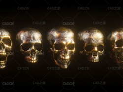 骷髅头3D模型 Billelis 3D Skull Model Pack Vol.1 (C4D/OBJ格式)