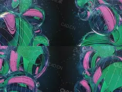下落滚动的网格圆球动画peebs