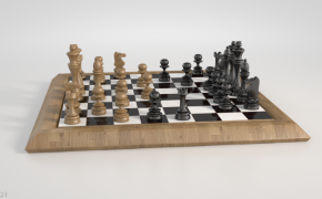 国际象棋棋盘C4D模型 Vray Chessboard Model for C4D
