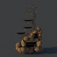 石头装饰架3D模型 Stone decorative frame