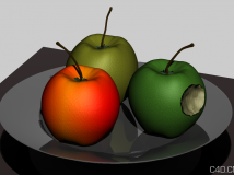 C4D水果模型：苹果 Apple model