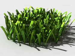 草坪草地绿草植物C4D模型 lawn-grass-g1
