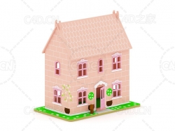 卡通房子玩具C4D模型