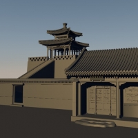 古建模型：城楼3D模型 Ancient tower