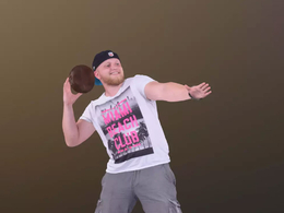 三维扫描写实人物投球的国外男人