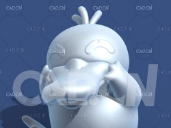 可达鸭动漫卡通角色雕塑C4D模型 Psyduck