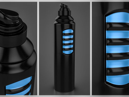 黑色塑料喷雾剂瓶子C4D渲染模型 Deo Spray