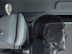 汽车头枕驾驶员坐姿脊柱安全C4D示意图