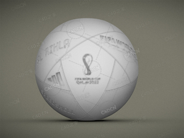 卡塔尔2022世界杯足球C4D模型Al Rihla 2022 World Cup football ball