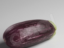 C4D紫茄子蔬菜模型 Eggplant