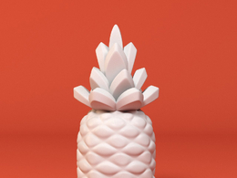 低面卡通菠萝图标模型pineapple