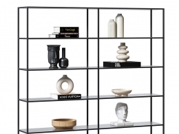 极简铝制书架 (收纳家具)3D模型素材下载Minima Aluminium Bookcase by MDF Italia