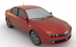 红色阿尔法罗密欧 159汽车C4D模型 alfa romeo 159