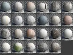 C4D CORONA颓废墙面材质预设 Poliigon Textures Grunge LIB4D for CORONA