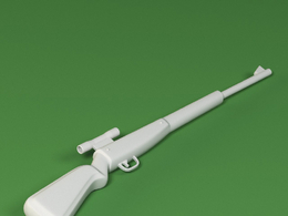 低面卡通狩猎步枪图标模型Hunting Rifle