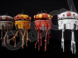 四款收集器科幻机器人C4D模型