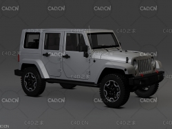 灰色越野车 吉普车C4D模型 vintage off-road model standard renderer Decors