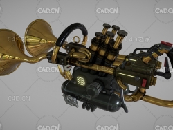 C4D双喇叭装置模型 TrumpetDevice