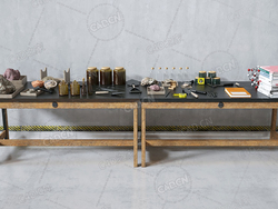 C4D地理信息科学地质勘测试验铲子铁锹石头书籍试验室器材三维模型下载