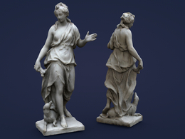 卢浮宫博物馆戴安娜雕像C4D模型 diane-iv-louvre-museum-low-definition