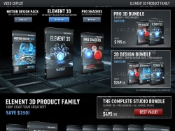 E3D子弹武器导弹模型 飞行装备 飞机 都市 武器 Video Copilot – Element 3D Packs