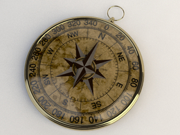 罗盘 指南针C4D模型 Compass 3d model