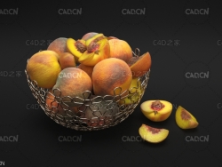 成熟的桃子C4D模型 Peaches