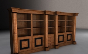 欧式木柜C4D模型 Mobile libreria classico