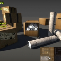3D纸箱、纸筒模型-Free Cardboards Pack