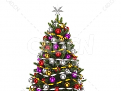 彩球彩带装点的圣诞树 CHRISTMAS TREE 6