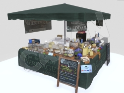 街头室外商品小贩摊位模型