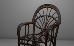 编织木椅C4D模型 Woven wood chair 3D model
