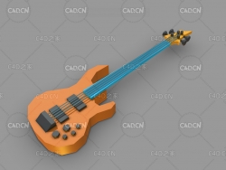 低面多边形吉它乐器模型Asset_Music_Guitar