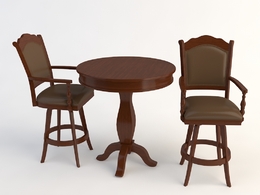 欧式铁艺桌椅 休闲桌椅C4D模型 Tables and chairs -017 3d model