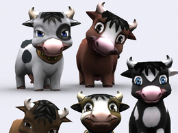 卡通低面多边形动物3D模型 Cubebrush – 3DRT – Chibii animals