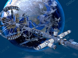 天外来客俯瞰地球科幻宇宙飞船sci-fi spaceship 3 final asembly