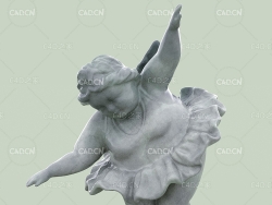 跳芭蕾舞的小天使雕塑模型 Little angel dancing ballet c4d model