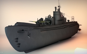 潜艇C4D模型 Submarine Model